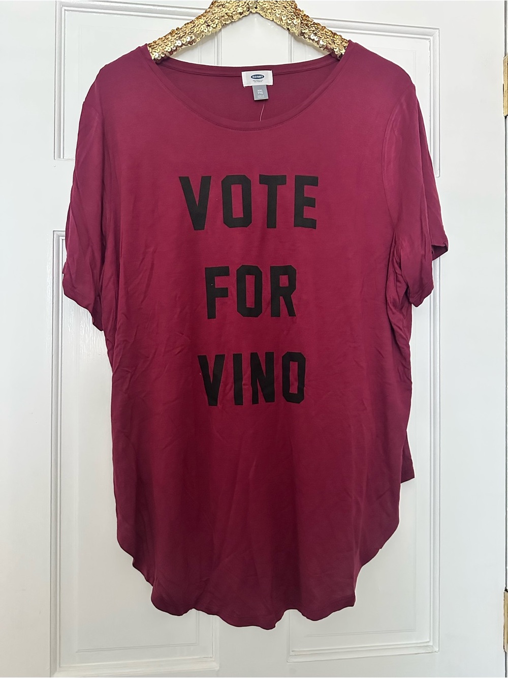 Old Navy 'Vote For Vino' Short Sleeve Tee - Wine Size XXL NWT!